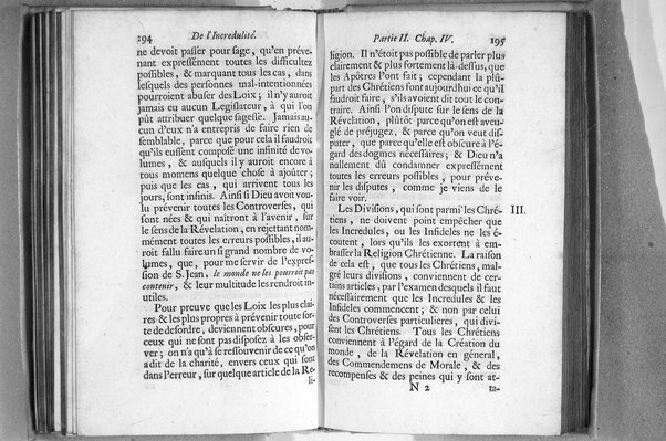 De l'incredulité, où l'on examine les motifs & les raisons génerales qui portent les incredules à rejetter la religion chrétienne. Avec deux lettres où l'on en prouve directement la verité. Par Jean Le Clerc