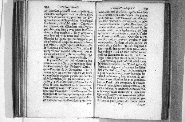 De l'incredulité, où l'on examine les motifs & les raisons génerales qui portent les incredules à rejetter la religion chrétienne. Avec deux lettres où l'on en prouve directement la verité. Par Jean Le Clerc