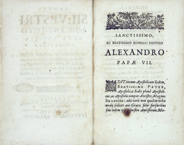 Santi Siluestri Rom. antistis acta antiqua probatiora. Ex duplici altero regio medicaeo, altero eminentissimi cardinalis Mazarini vetusto codice, frater Franc. Combefis Ordinis FF. Praedicatorum Congragationis S. Ludouici eruit, Latio reddidit, partim vindicauit