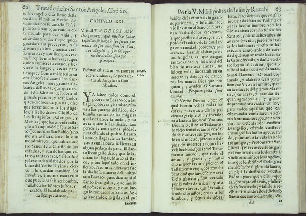 Tratado de los santos angeles en que se explican, y ponderan las calidades, excelencias, y ministerios, que para con los hombres exercitan aquellos celestiales espiritus. Qur compuso ... Hipolita de Iesus, y Rocaberti. ... En Valencia : por Manuel Gomez, 1683