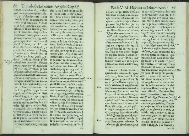 Tratado de los santos angeles en que se explican, y ponderan las calidades, excelencias, y ministerios, que para con los hombres exercitan aquellos celestiales espiritus. Qur compuso ... Hipolita de Iesus, y Rocaberti. ... En Valencia : por Manuel Gomez, 1683