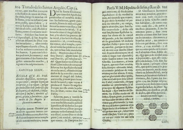 Tratado de los santos angeles en que se explican, y ponderan las calidades, excelencias, y ministerios, que para con los hombres exercitan aquellos celestiales espiritus. Qur compuso ... Hipolita de Iesus, y Rocaberti. ... En Valencia : por Manuel Gomez, 1683