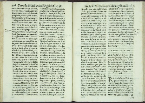 Tratado de los santos angeles en que se explican, y ponderan las calidades, excelencias, y ministerios, que para con los hombres exercitan aquellos celestiales espiritus. Qur compuso ... Hipolita de Iesus, y Rocaberti. ... En Valencia : por Manuel Gomez, 1683