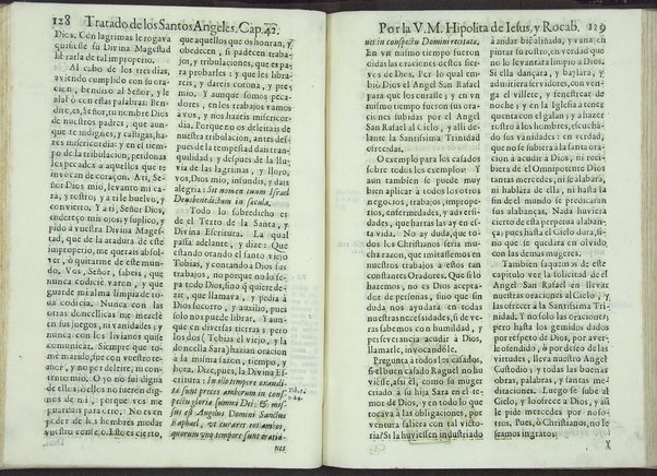 Tratado de los santos angeles en que se explican, y ponderan las calidades, excelencias, y ministerios, que para con los hombres exercitan aquellos celestiales espiritus. Qur compuso ... Hipolita de Iesus, y Rocaberti. ... En Valencia : por Manuel Gomez, 1683