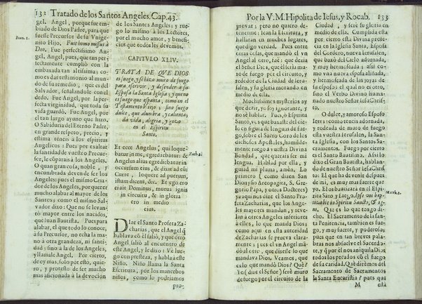 Tratado de los santos angeles en que se explican, y ponderan las calidades, excelencias, y ministerios, que para con los hombres exercitan aquellos celestiales espiritus. Qur compuso ... Hipolita de Iesus, y Rocaberti. ... En Valencia : por Manuel Gomez, 1683