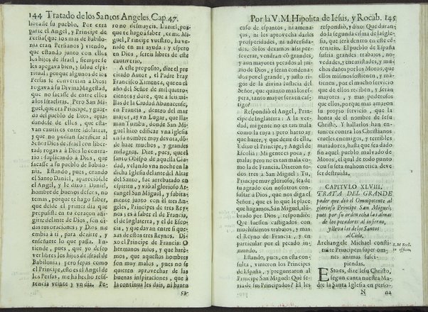 Tratado de los santos angeles en que se explican, y ponderan las calidades, excelencias, y ministerios, que para con los hombres exercitan aquellos celestiales espiritus. Qur compuso ... Hipolita de Iesus, y Rocaberti. ... En Valencia : por Manuel Gomez, 1683