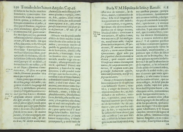 Tratado de los santos angeles en que se explican, y ponderan las calidades, excelencias, y ministerios, que para con los hombres exercitan aquellos celestiales espiritus. Qur compuso ... Hipolita de Iesus, y Rocaberti. ... En Valencia : por Manuel Gomez, 1683