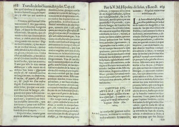 Tratado de los santos angeles en que se explican, y ponderan las calidades, excelencias, y ministerios, que para con los hombres exercitan aquellos celestiales espiritus. Qur compuso ... Hipolita de Iesus, y Rocaberti. ... En Valencia : por Manuel Gomez, 1683