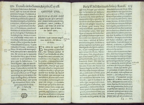 Tratado de los santos angeles en que se explican, y ponderan las calidades, excelencias, y ministerios, que para con los hombres exercitan aquellos celestiales espiritus. Qur compuso ... Hipolita de Iesus, y Rocaberti. ... En Valencia : por Manuel Gomez, 1683