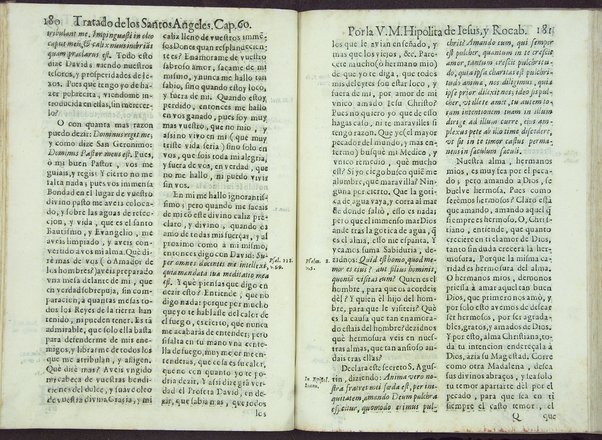 Tratado de los santos angeles en que se explican, y ponderan las calidades, excelencias, y ministerios, que para con los hombres exercitan aquellos celestiales espiritus. Qur compuso ... Hipolita de Iesus, y Rocaberti. ... En Valencia : por Manuel Gomez, 1683