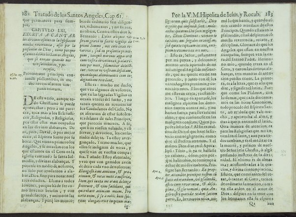 Tratado de los santos angeles en que se explican, y ponderan las calidades, excelencias, y ministerios, que para con los hombres exercitan aquellos celestiales espiritus. Qur compuso ... Hipolita de Iesus, y Rocaberti. ... En Valencia : por Manuel Gomez, 1683