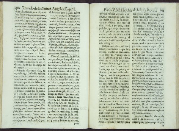 Tratado de los santos angeles en que se explican, y ponderan las calidades, excelencias, y ministerios, que para con los hombres exercitan aquellos celestiales espiritus. Qur compuso ... Hipolita de Iesus, y Rocaberti. ... En Valencia : por Manuel Gomez, 1683