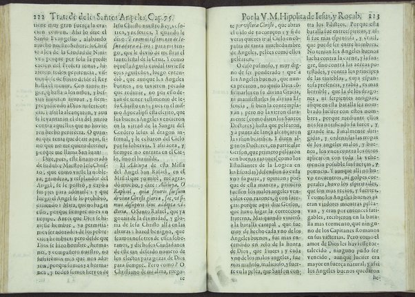 Tratado de los santos angeles en que se explican, y ponderan las calidades, excelencias, y ministerios, que para con los hombres exercitan aquellos celestiales espiritus. Qur compuso ... Hipolita de Iesus, y Rocaberti. ... En Valencia : por Manuel Gomez, 1683