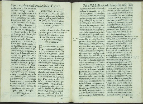 Tratado de los santos angeles en que se explican, y ponderan las calidades, excelencias, y ministerios, que para con los hombres exercitan aquellos celestiales espiritus. Qur compuso ... Hipolita de Iesus, y Rocaberti. ... En Valencia : por Manuel Gomez, 1683