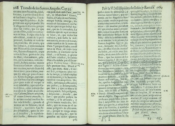 Tratado de los santos angeles en que se explican, y ponderan las calidades, excelencias, y ministerios, que para con los hombres exercitan aquellos celestiales espiritus. Qur compuso ... Hipolita de Iesus, y Rocaberti. ... En Valencia : por Manuel Gomez, 1683