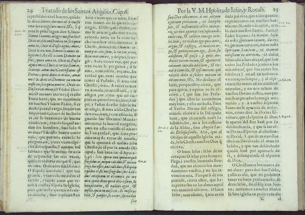 Tratado de los santos angeles en que se explican, y ponderan las calidades, excelencias, y ministerios, que para con los hombres exercitan aquellos celestiales espiritus. Qur compuso ... Hipolita de Iesus, y Rocaberti. ... En Valencia : por Manuel Gomez, 1683