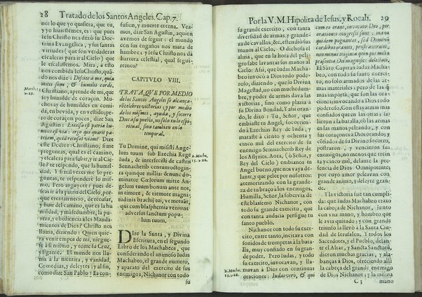 Tratado de los santos angeles en que se explican, y ponderan las calidades, excelencias, y ministerios, que para con los hombres exercitan aquellos celestiales espiritus. Qur compuso ... Hipolita de Iesus, y Rocaberti. ... En Valencia : por Manuel Gomez, 1683