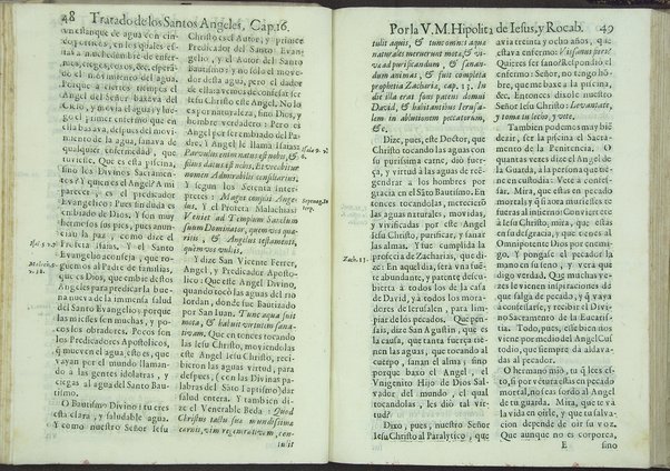 Tratado de los santos angeles en que se explican, y ponderan las calidades, excelencias, y ministerios, que para con los hombres exercitan aquellos celestiales espiritus. Qur compuso ... Hipolita de Iesus, y Rocaberti. ... En Valencia : por Manuel Gomez, 1683