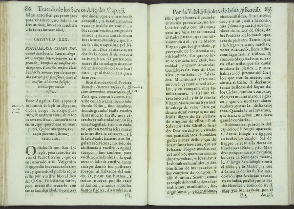 Tratado de los santos angeles en que se explican, y ponderan las calidades, excelencias, y ministerios, que para con los hombres exercitan aquellos celestiales espiritus. Qur compuso ... Hipolita de Iesus, y Rocaberti. ... En Valencia : por Manuel Gomez, 1683