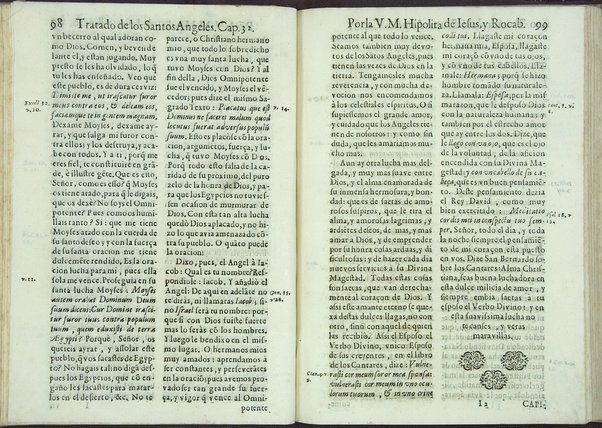 Tratado de los santos angeles en que se explican, y ponderan las calidades, excelencias, y ministerios, que para con los hombres exercitan aquellos celestiales espiritus. Qur compuso ... Hipolita de Iesus, y Rocaberti. ... En Valencia : por Manuel Gomez, 1683