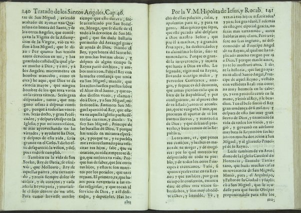 Tratado de los santos angeles en que se explican, y ponderan las calidades, excelencias, y ministerios, que para con los hombres exercitan aquellos celestiales espiritus. Qur compuso ... Hipolita de Iesus, y Rocaberti. ... En Valencia : por Manuel Gomez, 1683