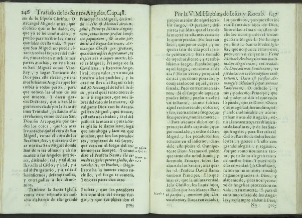 Tratado de los santos angeles en que se explican, y ponderan las calidades, excelencias, y ministerios, que para con los hombres exercitan aquellos celestiales espiritus. Qur compuso ... Hipolita de Iesus, y Rocaberti. ... En Valencia : por Manuel Gomez, 1683