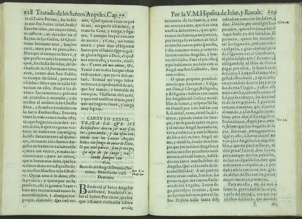 Tratado de los santos angeles en que se explican, y ponderan las calidades, excelencias, y ministerios, que para con los hombres exercitan aquellos celestiales espiritus. Qur compuso ... Hipolita de Iesus, y Rocaberti. ... En Valencia : por Manuel Gomez, 1683