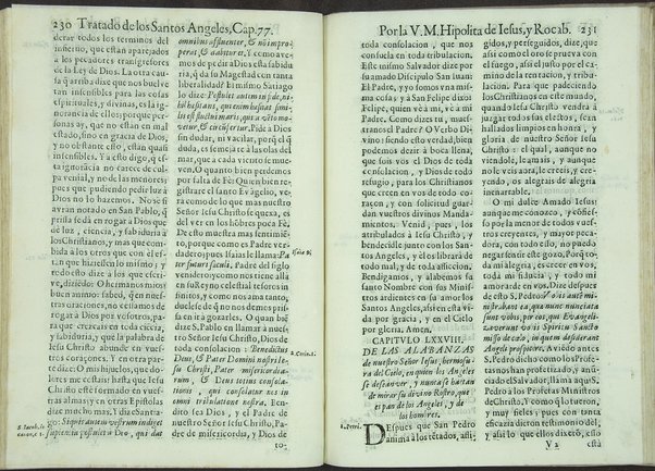 Tratado de los santos angeles en que se explican, y ponderan las calidades, excelencias, y ministerios, que para con los hombres exercitan aquellos celestiales espiritus. Qur compuso ... Hipolita de Iesus, y Rocaberti. ... En Valencia : por Manuel Gomez, 1683