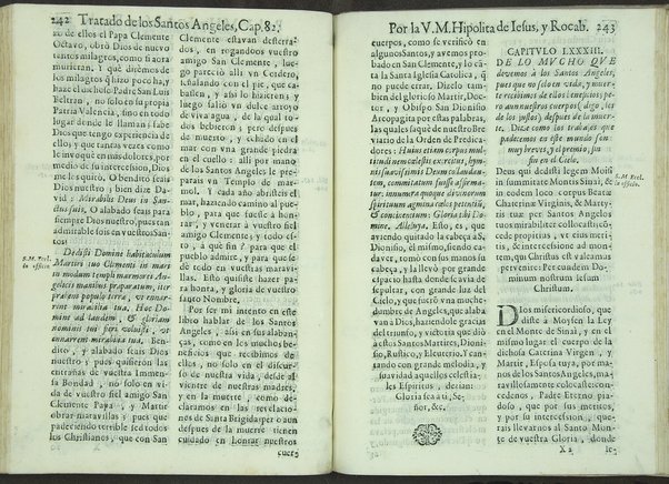 Tratado de los santos angeles en que se explican, y ponderan las calidades, excelencias, y ministerios, que para con los hombres exercitan aquellos celestiales espiritus. Qur compuso ... Hipolita de Iesus, y Rocaberti. ... En Valencia : por Manuel Gomez, 1683