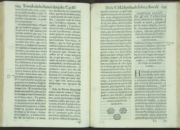 Tratado de los santos angeles en que se explican, y ponderan las calidades, excelencias, y ministerios, que para con los hombres exercitan aquellos celestiales espiritus. Qur compuso ... Hipolita de Iesus, y Rocaberti. ... En Valencia : por Manuel Gomez, 1683