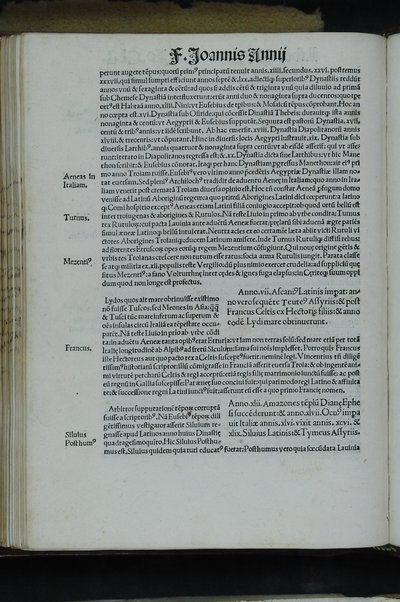Antiquitatum variarum volumina. 17. A venerando & sacre theologie: & prædicatorii ordinis professore Io. Annio hac serie declarata. Contentorum in aliis voluminibus liber primus. Fo. 1. Institutionum Anniarum de aequiuocis lib. 2. Fo. 9. Vertumniana Propertii. Lib. 3. ...