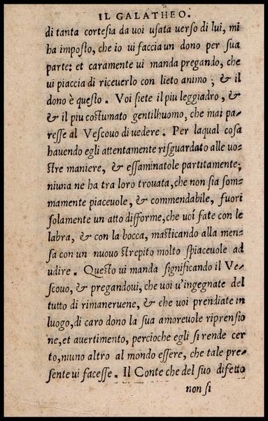 Il galatheo di m. Giouanni della Casa. Nel quale sotto la persona d'vn vecchio idiota ammaestrante vn suo giouanetto, si ragiona. De modi, che si debbono ò tenere, ò schifare nella commune conuersatione