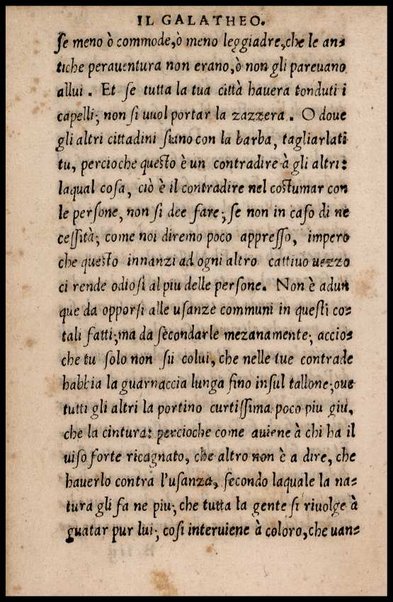 Il galatheo di m. Giouanni della Casa. Nel quale sotto la persona d'vn vecchio idiota ammaestrante vn suo giouanetto, si ragiona. De modi, che si debbono ò tenere, ò schifare nella commune conuersatione