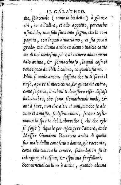 Il galatheo di m. Giouanni della Casa. Nel quale sotto la persona d'vn vecchio idiota ammaestrante vn suo giouanetto, si ragiona. De modi, che si debbono ò tenere, ò schifare nella commune conuersatione
