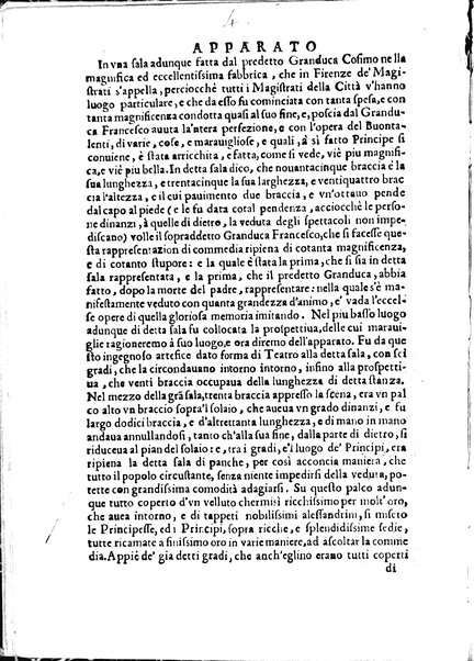 Descrizione del magnificentiss. apparato. E de' marauigliosi intermedi fatti per la commedia rappresentata in Firenze nelle felicissime nozze degl'illustrissimi, ed eccellentissimi signori il signor don Cesare d'Este, e la signora donna Virginia Medici