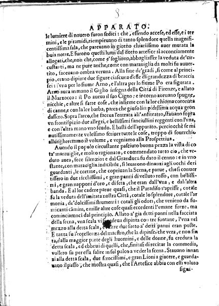 Descrizione del magnificentiss. apparato. E de' marauigliosi intermedi fatti per la commedia rappresentata in Firenze nelle felicissime nozze degl'illustrissimi, ed eccellentissimi signori il signor don Cesare d'Este, e la signora donna Virginia Medici