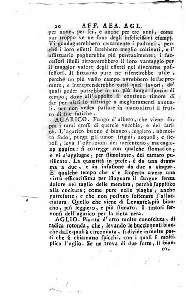 [Dizionario di agricoltura, nel quale si contiene la coltura, e conservazione de' diversi prodotti riguardanti le terre seminative, i prati, i boschi, le vigne, ed i giardini. Come pure il governo de' bestiami, de' colombi, de polii, dell'api, de' bachi da seta, le loro malattie, ed i loro rispettivi rimedj ... Da sicure osservazioni raccolto da Ignazio Ronconi fiorentino ... Tomo 1-[2]. - In Venezia : per Francesco Sansoni, 1771] 1