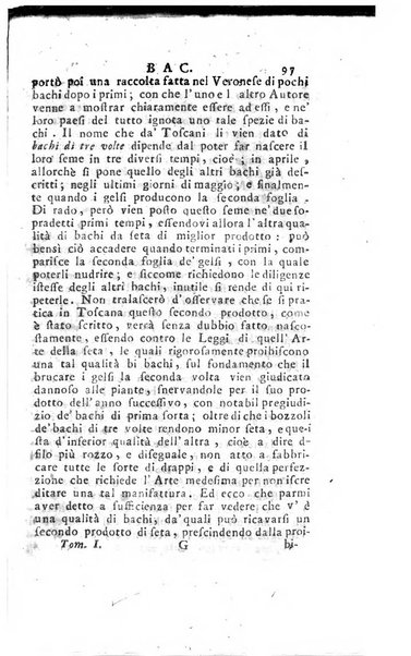 [Dizionario di agricoltura, nel quale si contiene la coltura, e conservazione de' diversi prodotti riguardanti le terre seminative, i prati, i boschi, le vigne, ed i giardini. Come pure il governo de' bestiami, de' colombi, de polii, dell'api, de' bachi da seta, le loro malattie, ed i loro rispettivi rimedj ... Da sicure osservazioni raccolto da Ignazio Ronconi fiorentino ... Tomo 1-[2]. - In Venezia : per Francesco Sansoni, 1771] 1