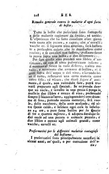 [Dizionario di agricoltura, nel quale si contiene la coltura, e conservazione de' diversi prodotti riguardanti le terre seminative, i prati, i boschi, le vigne, ed i giardini. Come pure il governo de' bestiami, de' colombi, de polii, dell'api, de' bachi da seta, le loro malattie, ed i loro rispettivi rimedj ... Da sicure osservazioni raccolto da Ignazio Ronconi fiorentino ... Tomo 1-[2]. - In Venezia : per Francesco Sansoni, 1771] 1