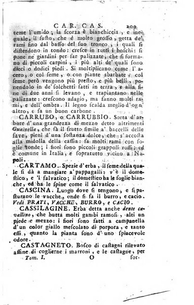 [Dizionario di agricoltura, nel quale si contiene la coltura, e conservazione de' diversi prodotti riguardanti le terre seminative, i prati, i boschi, le vigne, ed i giardini. Come pure il governo de' bestiami, de' colombi, de polii, dell'api, de' bachi da seta, le loro malattie, ed i loro rispettivi rimedj ... Da sicure osservazioni raccolto da Ignazio Ronconi fiorentino ... Tomo 1-[2]. - In Venezia : per Francesco Sansoni, 1771] 1