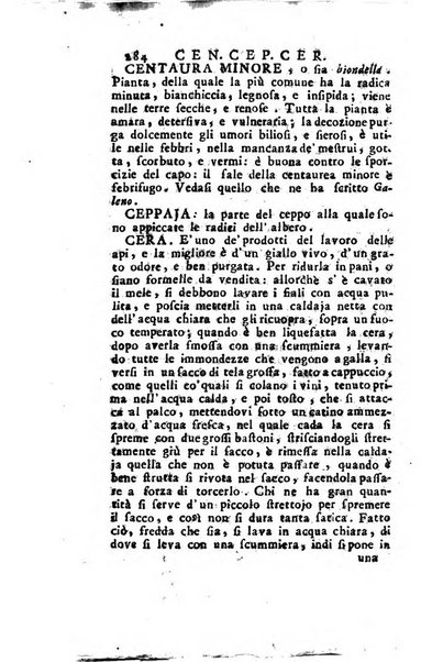 [Dizionario di agricoltura, nel quale si contiene la coltura, e conservazione de' diversi prodotti riguardanti le terre seminative, i prati, i boschi, le vigne, ed i giardini. Come pure il governo de' bestiami, de' colombi, de polii, dell'api, de' bachi da seta, le loro malattie, ed i loro rispettivi rimedj ... Da sicure osservazioni raccolto da Ignazio Ronconi fiorentino ... Tomo 1-[2]. - In Venezia : per Francesco Sansoni, 1771] 1