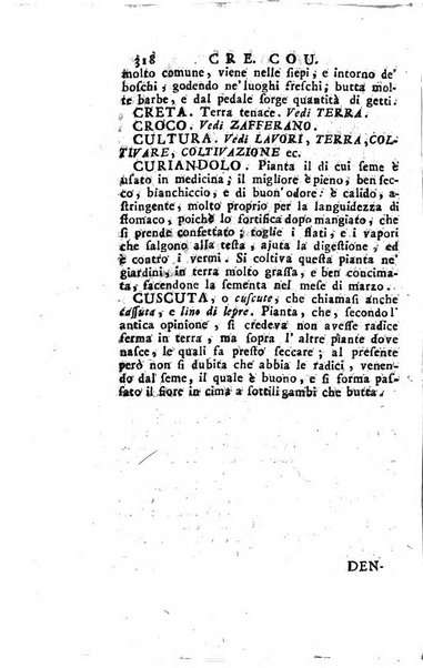 [Dizionario di agricoltura, nel quale si contiene la coltura, e conservazione de' diversi prodotti riguardanti le terre seminative, i prati, i boschi, le vigne, ed i giardini. Come pure il governo de' bestiami, de' colombi, de polii, dell'api, de' bachi da seta, le loro malattie, ed i loro rispettivi rimedj ... Da sicure osservazioni raccolto da Ignazio Ronconi fiorentino ... Tomo 1-[2]. - In Venezia : per Francesco Sansoni, 1771] 1