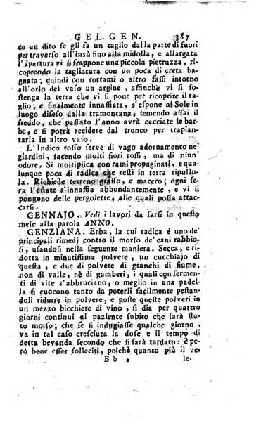 [Dizionario di agricoltura, nel quale si contiene la coltura, e conservazione de' diversi prodotti riguardanti le terre seminative, i prati, i boschi, le vigne, ed i giardini. Come pure il governo de' bestiami, de' colombi, de polii, dell'api, de' bachi da seta, le loro malattie, ed i loro rispettivi rimedj ... Da sicure osservazioni raccolto da Ignazio Ronconi fiorentino ... Tomo 1-[2]. - In Venezia : per Francesco Sansoni, 1771] 1