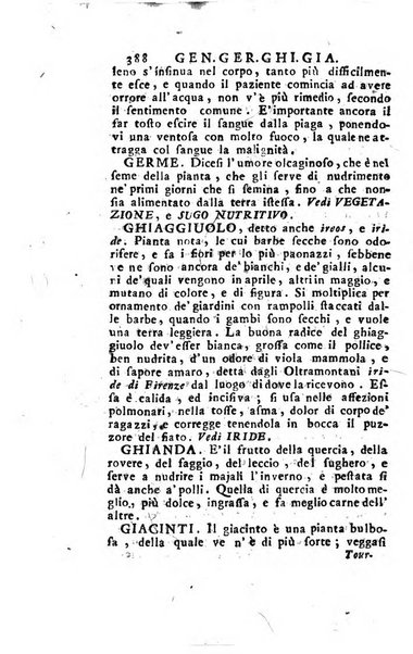 [Dizionario di agricoltura, nel quale si contiene la coltura, e conservazione de' diversi prodotti riguardanti le terre seminative, i prati, i boschi, le vigne, ed i giardini. Come pure il governo de' bestiami, de' colombi, de polii, dell'api, de' bachi da seta, le loro malattie, ed i loro rispettivi rimedj ... Da sicure osservazioni raccolto da Ignazio Ronconi fiorentino ... Tomo 1-[2]. - In Venezia : per Francesco Sansoni, 1771] 1