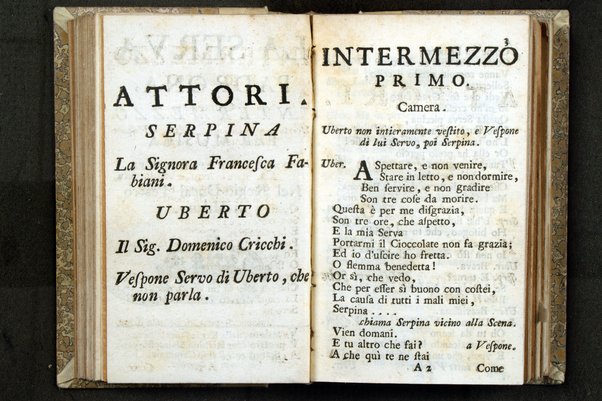 La serva padrona, intermezzo per musica da rappresentarsi nel regio-ducal teatro di Milano