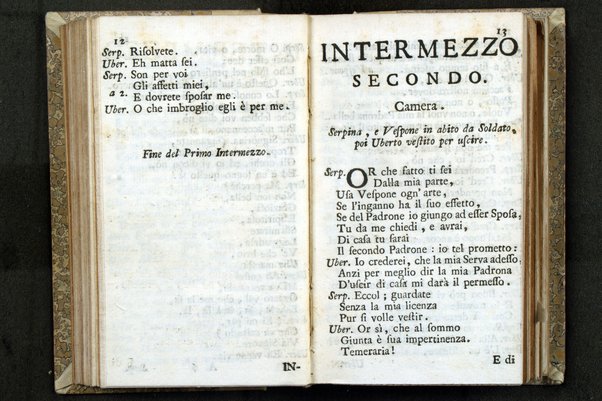 La serva padrona, intermezzo per musica da rappresentarsi nel regio-ducal teatro di Milano