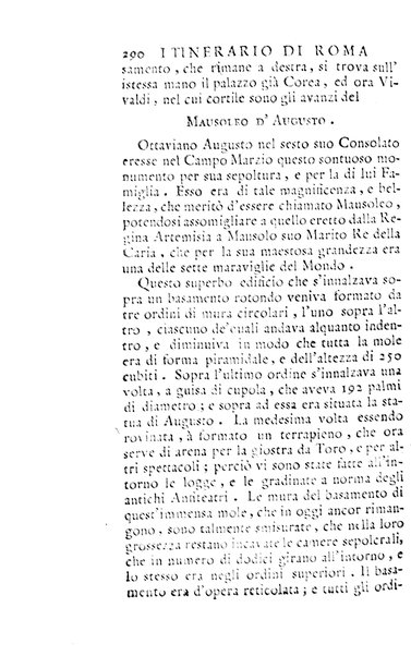 [Itinerario istruttivo di Roma antica e moderna ovvero Descrizione generale dei monumenti antichi e moderni, e delle opere le più insigni di pittura, scultura, ed architettura di quest'alma città e delle sue adjacenze di Mariano Vasi romano Accademico etrusco di Cortona tomo primo [-secondo]] 1