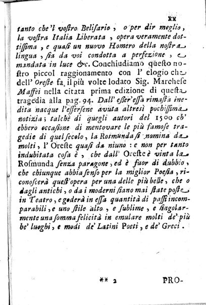 L'Oreste tragedia di monsignor Giovanni Rucellai rappresentata nel Collegio Clementino nelle vacanze del Carnovale dell'anno 1726. Consacrata all'eminentissimo, e reverendissimo principe, il signor cardinale Benedetto Pamfilio, protettore del Collegio Clementino