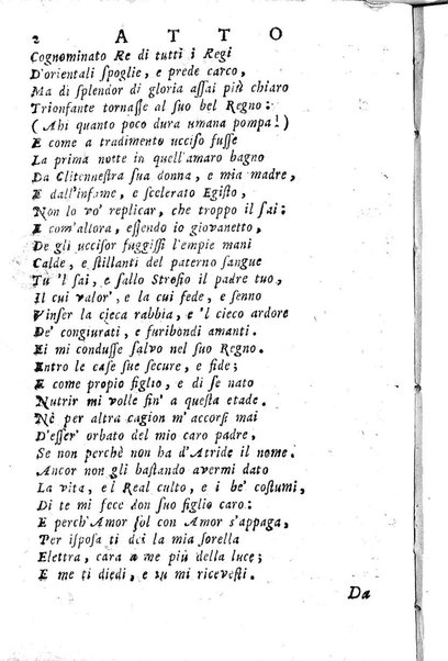 L'Oreste tragedia di monsignor Giovanni Rucellai rappresentata nel Collegio Clementino nelle vacanze del Carnovale dell'anno 1726. Consacrata all'eminentissimo, e reverendissimo principe, il signor cardinale Benedetto Pamfilio, protettore del Collegio Clementino