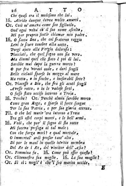 L'Oreste tragedia di monsignor Giovanni Rucellai rappresentata nel Collegio Clementino nelle vacanze del Carnovale dell'anno 1726. Consacrata all'eminentissimo, e reverendissimo principe, il signor cardinale Benedetto Pamfilio, protettore del Collegio Clementino